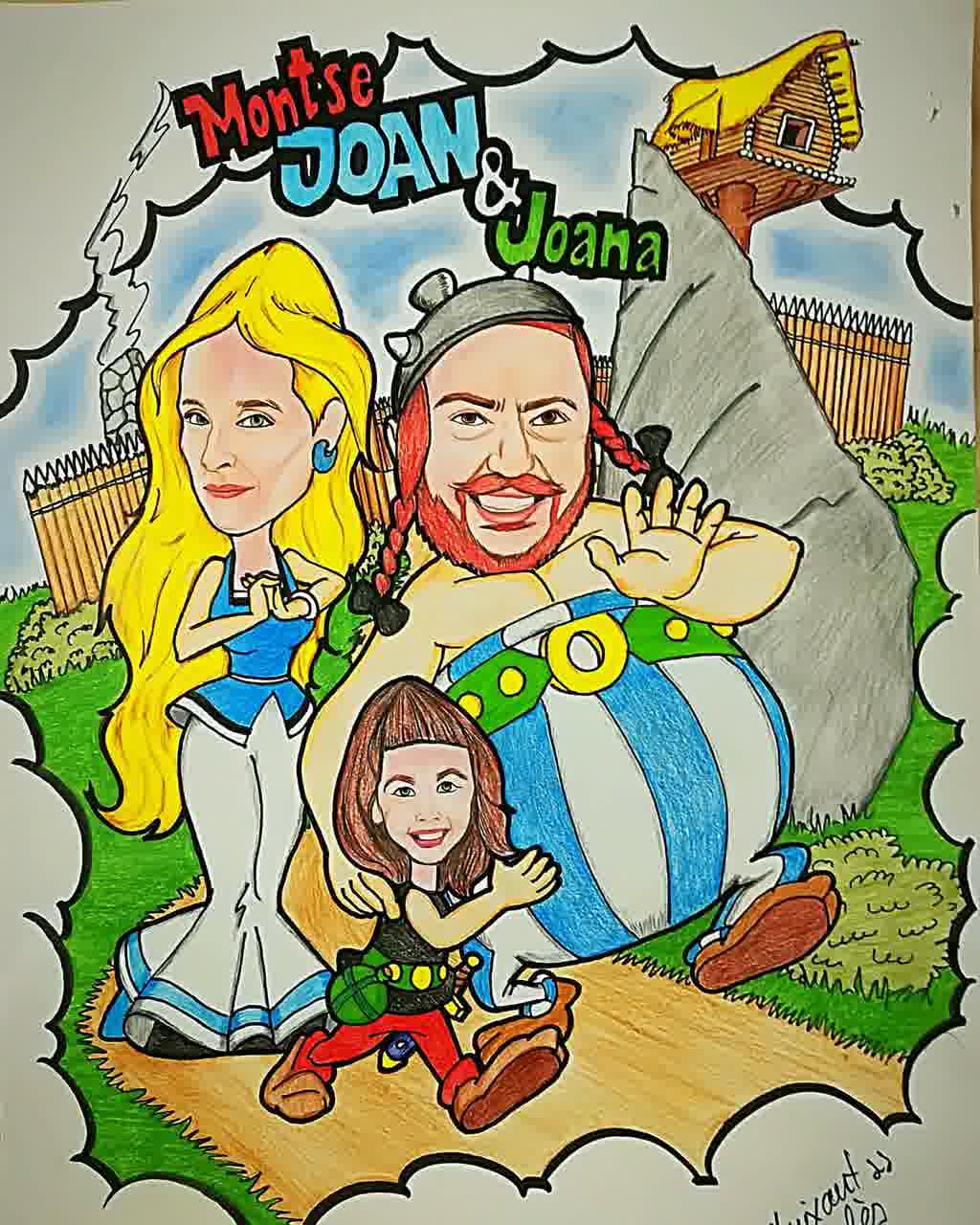 Caricatura familiar amb diversos personatges